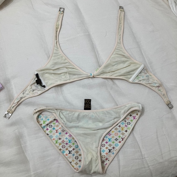 LOUIS VUITTON X Takashi Murakami Vintage LV Logo Monogram Multicolor Bikini Swim - Picture 9 of 13